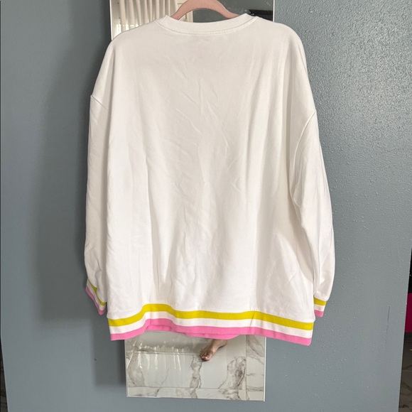 QUEEN OF SPARKLES White Sweatshirt with Pink Label - Picture 3 of 3